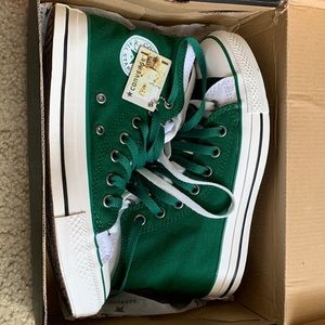 green and white converses
